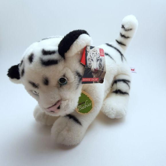 White Tiger Stuffed Aurora Babies 11" Plush Teo Panthera tigris New With Tags - Picture 10 of 11